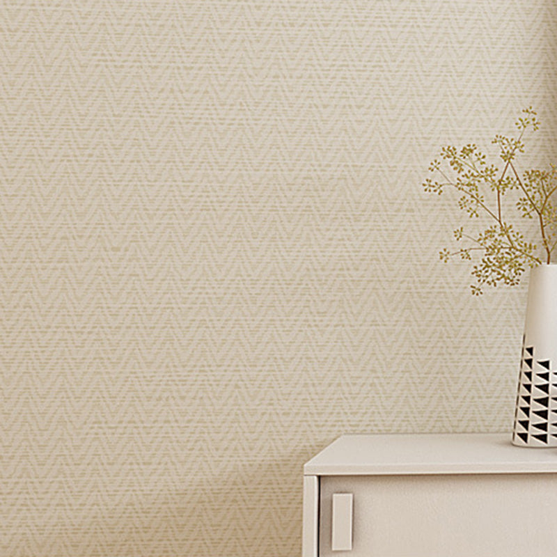 Neutral Color Ethnic Wall Decor 57.1 sq ft. Linen Textured Wallpaper for Guest Room Beige Clearhalo 'Wall Decor' 'Wallpaper' 1063346