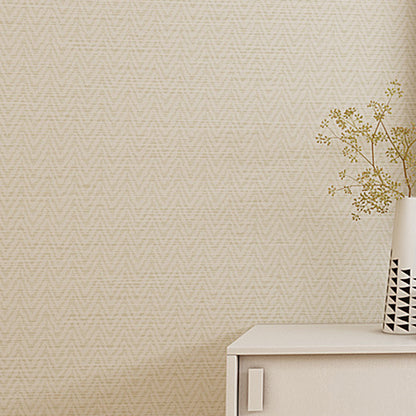 Neutral Color Ethnic Wall Decor 57.1 sq ft. Linen Textured Wallpaper for Guest Room Beige Clearhalo 'Wall Decor' 'Wallpaper' 1063346