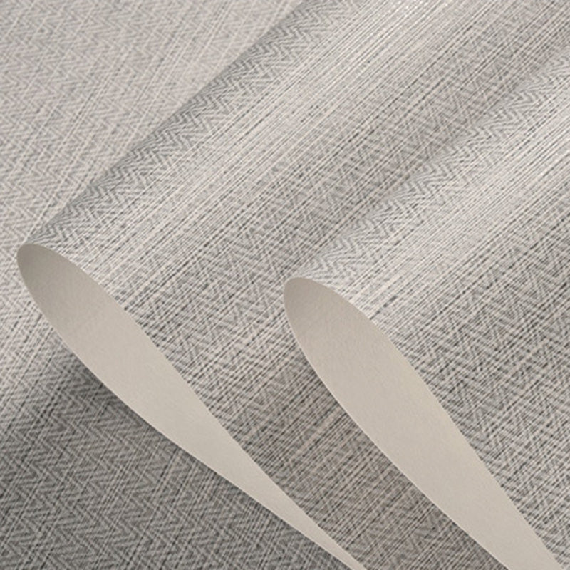 Neutral Color Ethnic Wall Decor 57.1 sq ft. Linen Textured Wallpaper for Guest Room Clearhalo 'Wall Decor' 'Wallpaper' 1063350