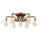 Clear Glass Bulb Semi Flush Mount Lamp Modernist Multi Lights Led Semi Flush Ceiling Light Fixture Clearhalo 'Ceiling Lights' 'Close To Ceiling Lights' 'Close to ceiling' 'Glass shade' 'Glass' 'Semi-flushmount' Lighting' 106512