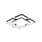 Squared/Rectangular Shade Bedroom Ceiling Flush Light Acrylic 20.5"/24.5" W 5/7 Lights Modernist Style Flush Mount Lamp in Black/White Clearhalo 'Ceiling Lights' 'Close To Ceiling Lights' 'Close to ceiling' 'Flush mount' Lighting' 106600