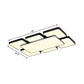 Squared/Rectangular Shade Bedroom Ceiling Flush Light Acrylic 20.5"/24.5" W 5/7 Lights Modernist Style Flush Mount Lamp in Black/White Clearhalo 'Ceiling Lights' 'Close To Ceiling Lights' 'Close to ceiling' 'Flush mount' Lighting' 106608