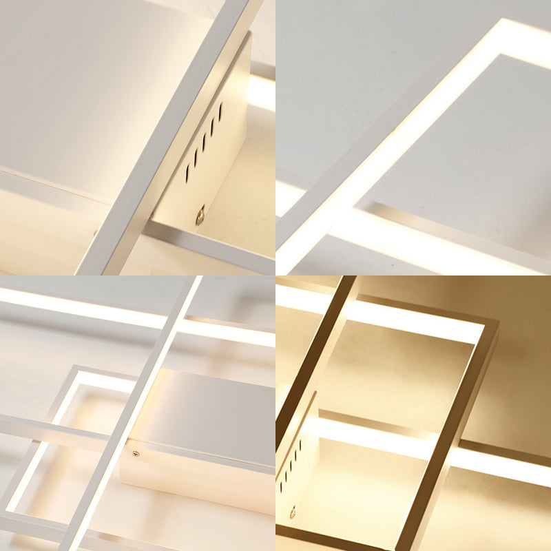 Rectangular Flushmount Modernism Acrylic LED White Flush Mount Light Fixture in Warm/White/Natural Light Clearhalo 'Ceiling Lights' 'Close To Ceiling Lights' 'Close to ceiling' 'Flush mount' Lighting' 106642