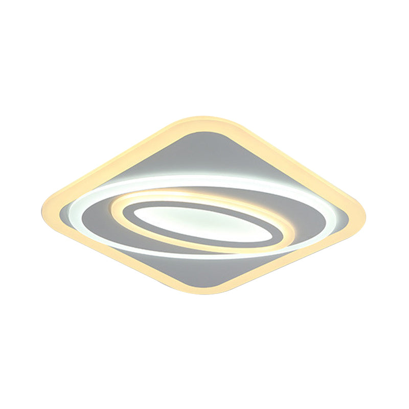 Geometric LED Flush Mount Contemporary Acrylic 8"/19.5" Wide Bedroom Ceiling Light Fixture in Warm/White Light Clearhalo 'Ceiling Lights' 'Close To Ceiling Lights' 'Close to ceiling' 'Flush mount' Lighting' 106765