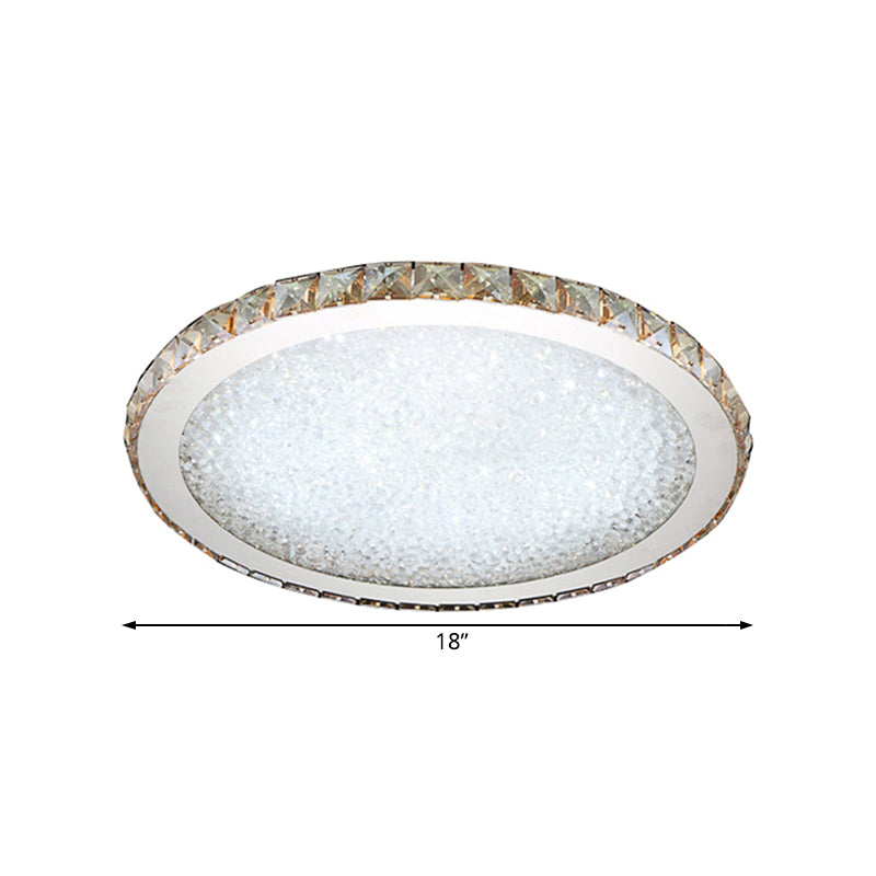 8.5"/14"/18" Wide Circular Flush Mount Light Modern Crystal 1-Light Clear/Amber LED Ceiling Light Fixture in Warm/White Light Clearhalo 'Ceiling Lights' 'Close To Ceiling Lights' 'Close to ceiling' 'Flush mount' Lighting' 106812