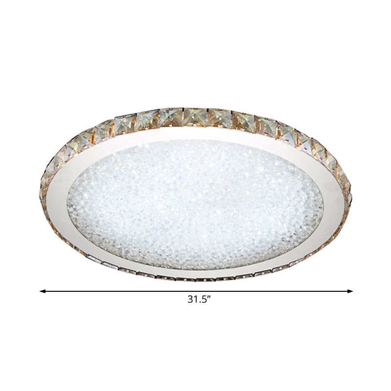 8.5"/14"/18" Wide Circular Flush Mount Light Modern Crystal 1-Light Clear/Amber LED Ceiling Light Fixture in Warm/White Light Clearhalo 'Ceiling Lights' 'Close To Ceiling Lights' 'Close to ceiling' 'Flush mount' Lighting' 106814