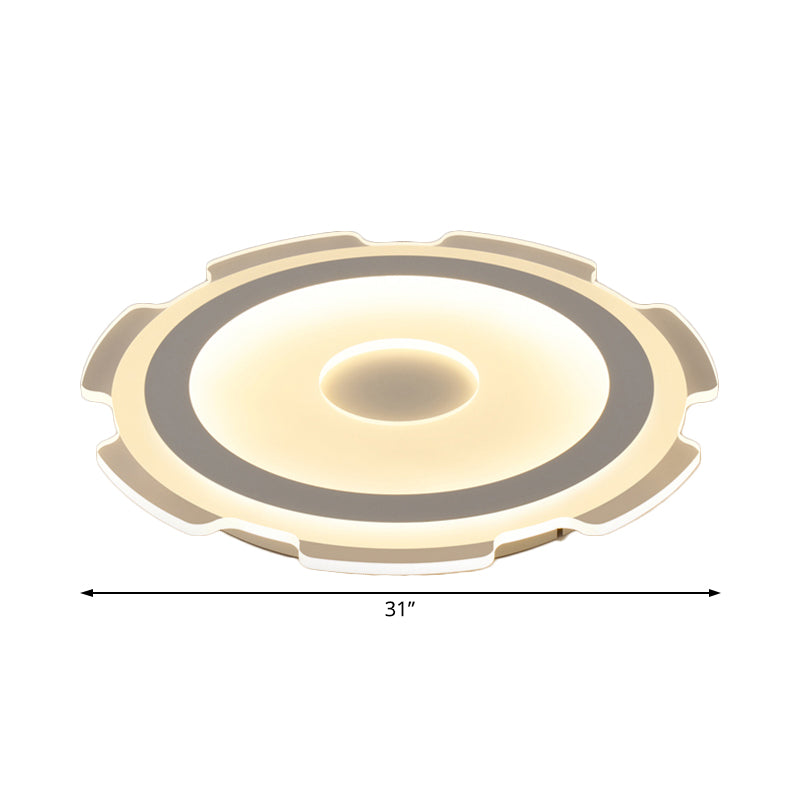 16.5"/20.5"/24.5" Wide Gear Flushmount Modern Acrylic LED Living Room Flush Mount Light in Warm/White Light Clearhalo 'Ceiling Lights' 'Close To Ceiling Lights' 'Close to ceiling' 'Semi-flushmount' Lighting' 107012