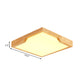 Wooden Square LED Ceiling Lamp Modern Single Light Flush Mount Lighting Fixture, 16"/19.5"/23.5" Wide Clearhalo 'Ceiling Lights' 'Close To Ceiling Lights' 'Close to ceiling' 'Flush mount' Lighting' 107194