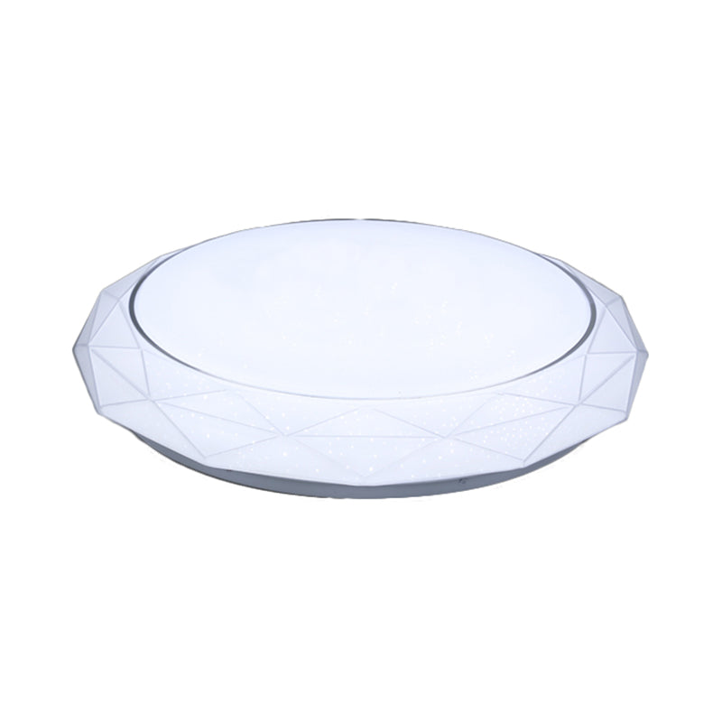 Diamond Flush Ceiling Light Nordic Acrylic Shade White/Pink/Blue LED Bedroom Ceiling Flush Mount in Warm/White, 16"/19.5" Dia Clearhalo 'Ceiling Lights' 'Close To Ceiling Lights' 'Close to ceiling' 'Flush mount' Lighting' 108061