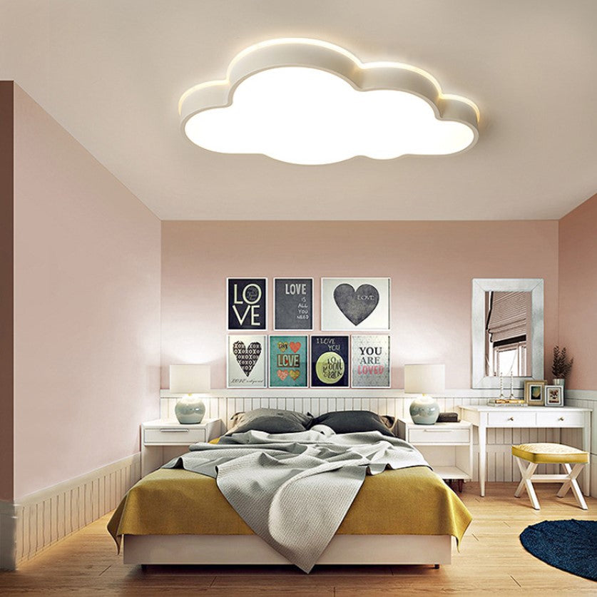 Cloud Slim Panel Flush Mount Light Simple Stylish Acrylic LED Ceiling Light in White for Adult Baby Room White White Clearhalo 'Ceiling Lights' 'Close To Ceiling Lights' 'Close to ceiling' 'Flush mount' Lighting' 11