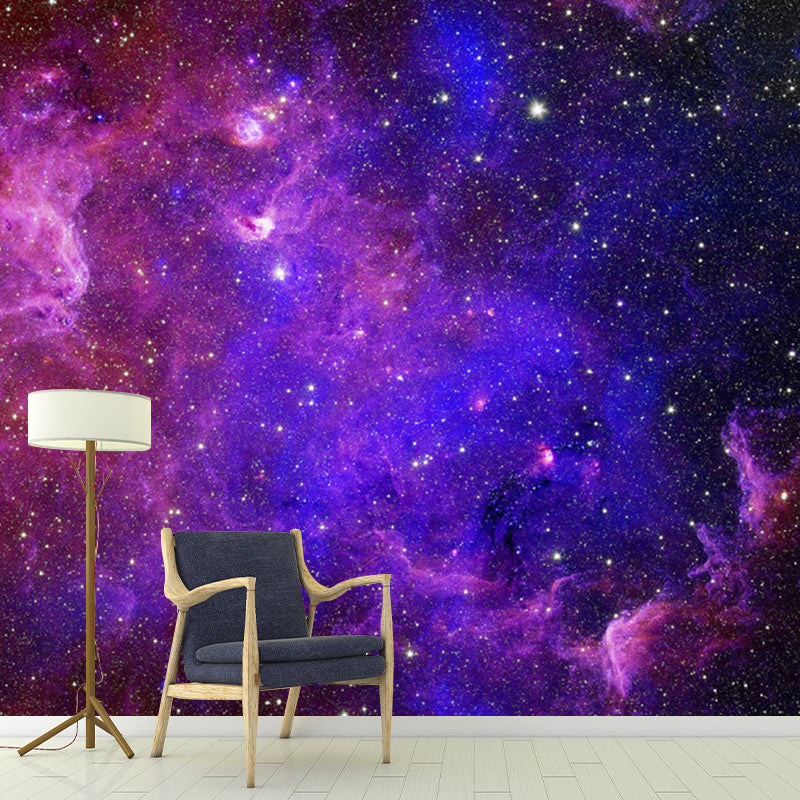 Luminous Galaxy Wall Mural Decal for Accent Wall Minimalist Wall Decor, Customized Size Available Clearhalo 'Wall Decor' 'Wall Mural' 1112670