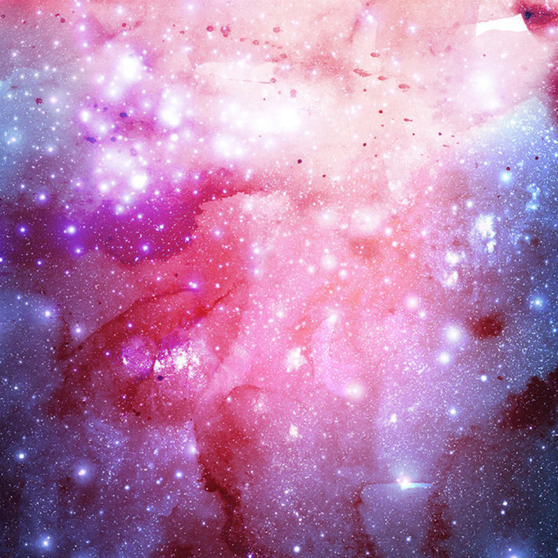 Whole Galaxy Wall Mural Decal in Pink Non-Woven Fabric Wall Covering for Accent Wall, Custom-Made Clearhalo 'Wall Decor' 'Wall Mural' 1112682