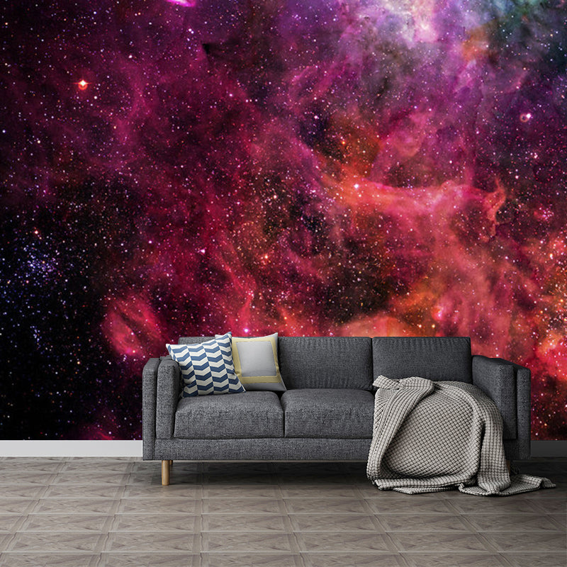 Purple and Pink Simplicity Mural Full Size Galaxy Wall Art for Ceiling, Personalized Size Available Purple-Pink Clearhalo 'Wall Decor' 'Wall Mural' 1112729