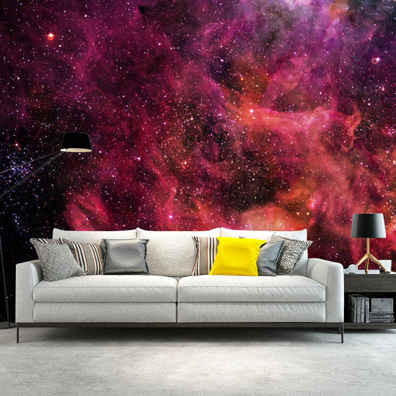 Purple and Pink Simplicity Mural Full Size Galaxy Wall Art for Ceiling, Personalized Size Available Clearhalo 'Wall Decor' 'Wall Mural' 1112731