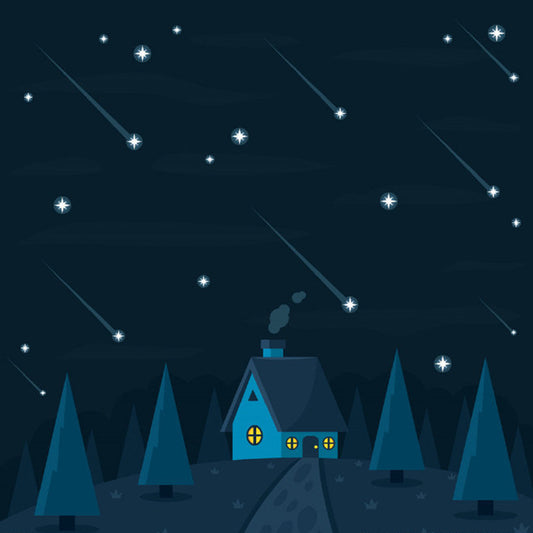 Full Illustration Stars Wall Mural for Children's Bedroom in Dark Blue, Personalized Size Available Clearhalo 'Wall Decor' 'Wall Mural' 1112757