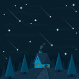 Full Illustration Stars Wall Mural for Children's Bedroom in Dark Blue, Personalized Size Available Clearhalo 'Wall Decor' 'Wall Mural' 1112757