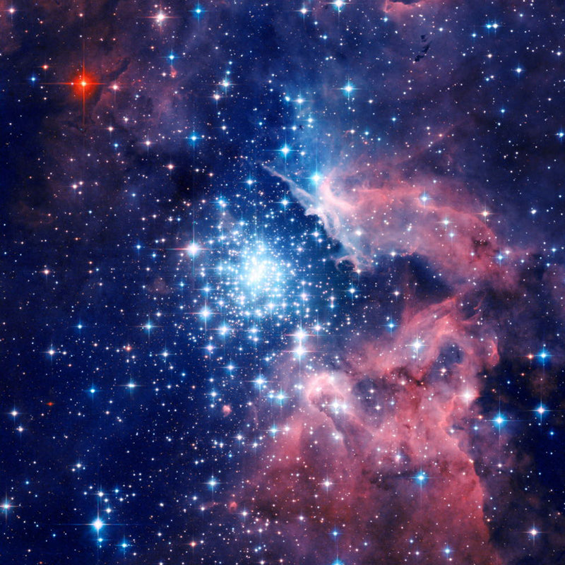 Pink and Blue Simplicity Mural Customized Size Galaxy Wall Art for Home Decoration Clearhalo 'Wall Decor' 'Wall Mural' 1114052