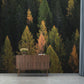 Green and Yellow Nordic Mural Wallpaper Custom Jungle Wall Covering for Guest Room Clearhalo 'Wall Decor' 'Wall Mural' 1114241
