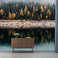 Whole Misty Jungle Wall Mural for Living Room Lake Wall Covering in Yellow and Green, Stain-Resistant Clearhalo 'Wall Decor' 'Wall Mural' 1114285