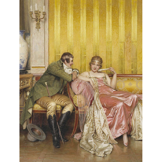 Full Illustration Oil Painting Mural Wallpaper for Guest Room in Yellow and Pink, Custom-Printed