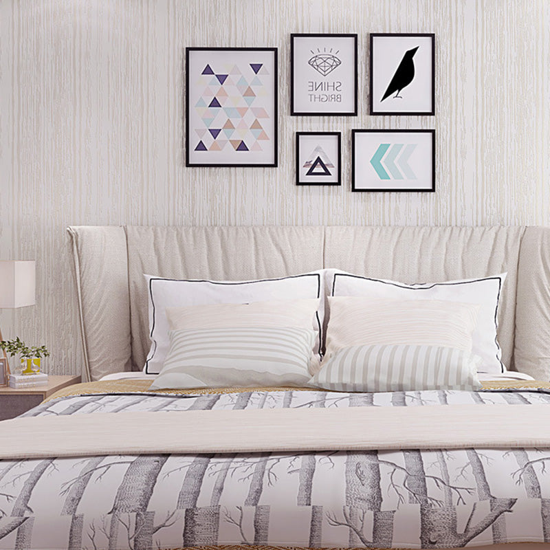 Wood Look Wall Covering in Soft Color Non-Woven Fabric Wallpaper for Home, 34.2 sq ft., Peel and Stick Light Gray Clearhalo 'Country wall decor' 'Rustic' 'Wallpaper' Wall Decor' 1114610