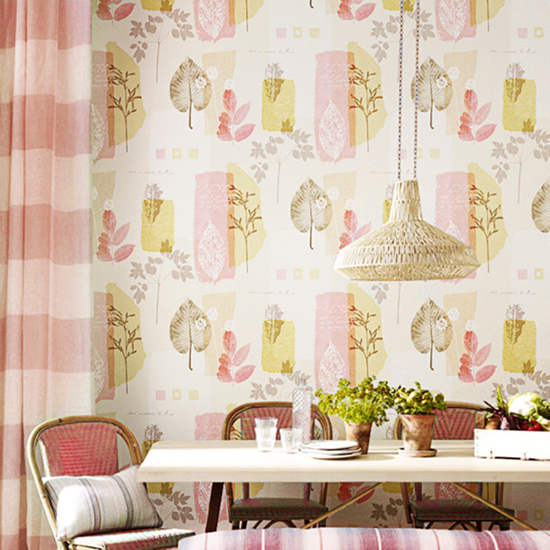 Decorative Leaves Wallpaper Non-Woven Fabric Minimalist Wall Covering for Bedroom Clearhalo 'Modern wall decor' 'Modern' 'Wallpaper' Wall Decor' 1114655