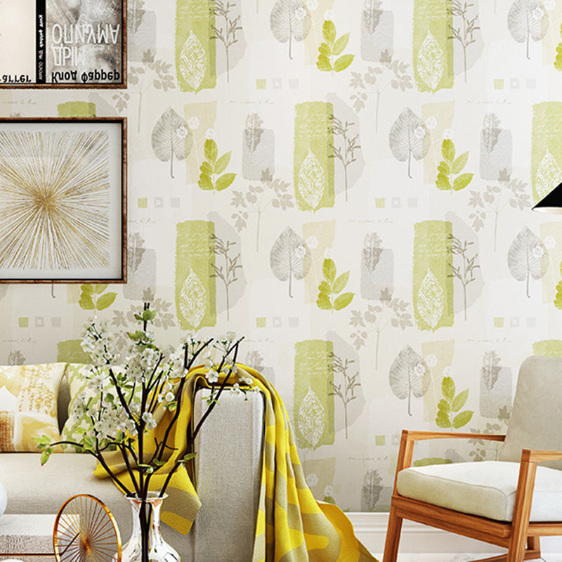 Decorative Leaves Wallpaper Non-Woven Fabric Minimalist Wall Covering for Bedroom Clearhalo 'Modern wall decor' 'Modern' 'Wallpaper' Wall Decor' 1114659