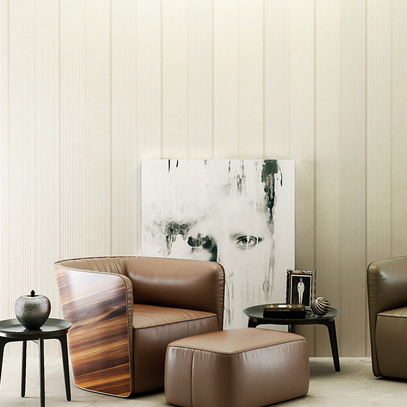 Simplicity Wall Covering in Soft Color Vertical Stripe Wallpaper Roll, 20.5"W x 31'L Beige Clearhalo 'Modern wall decor' 'Modern' 'Wallpaper' Wall Decor' 1114681