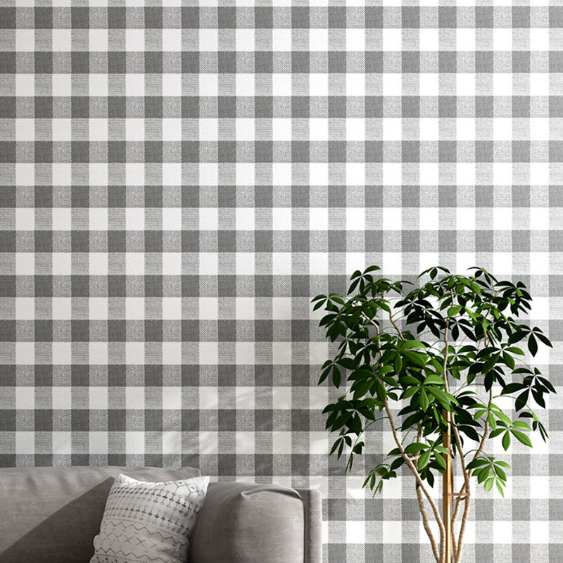 Moisture-Resistant Lattice Wallpaper Roll 17.5"W x 33'L Contemporary Removable Wall Covering for Home Decoration Black-White Clearhalo 'Modern wall decor' 'Modern' 'Wallpaper' Wall Decor' 1116365