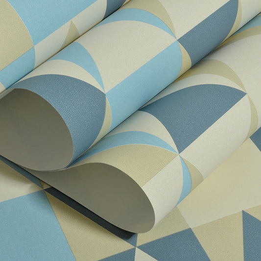 Minimalist Harlequin Wallpaper Roll in Blue and Yellow Home Decorative Wall Covering, 33' by 20.5" Clearhalo 'Modern wall decor' 'Modern' 'Wallpaper' Wall Decor' 1116392