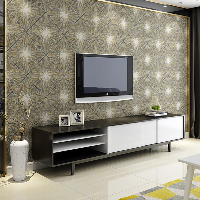 Color Block Wall Covering 33' x 20.5" Non-Woven Wallpaper Roll for Guest Room Decor, Non-Pasted Gray-Yellow Clearhalo 'Modern wall decor' 'Modern' 'Wallpaper' Wall Decor' 1116399