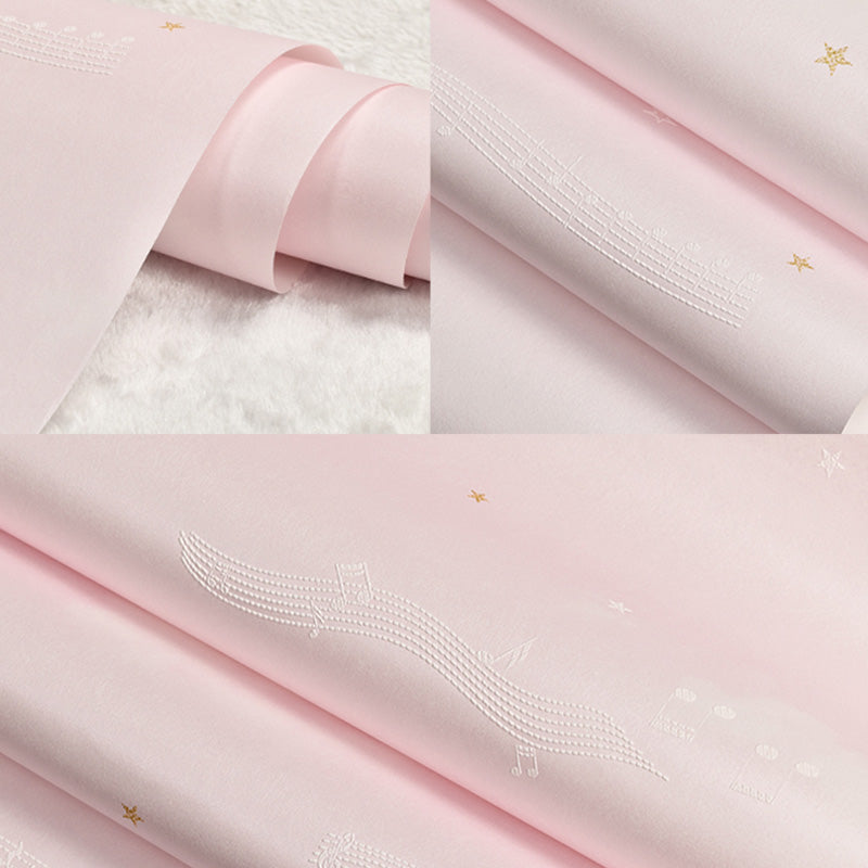 Musical Notes Wall Covering for Children Bedroom Simplicity Wallpaper Roll, Non-Pasted, 31' by 20.5" Clearhalo 'Wall Decor' 'Wallpaper' 1116446