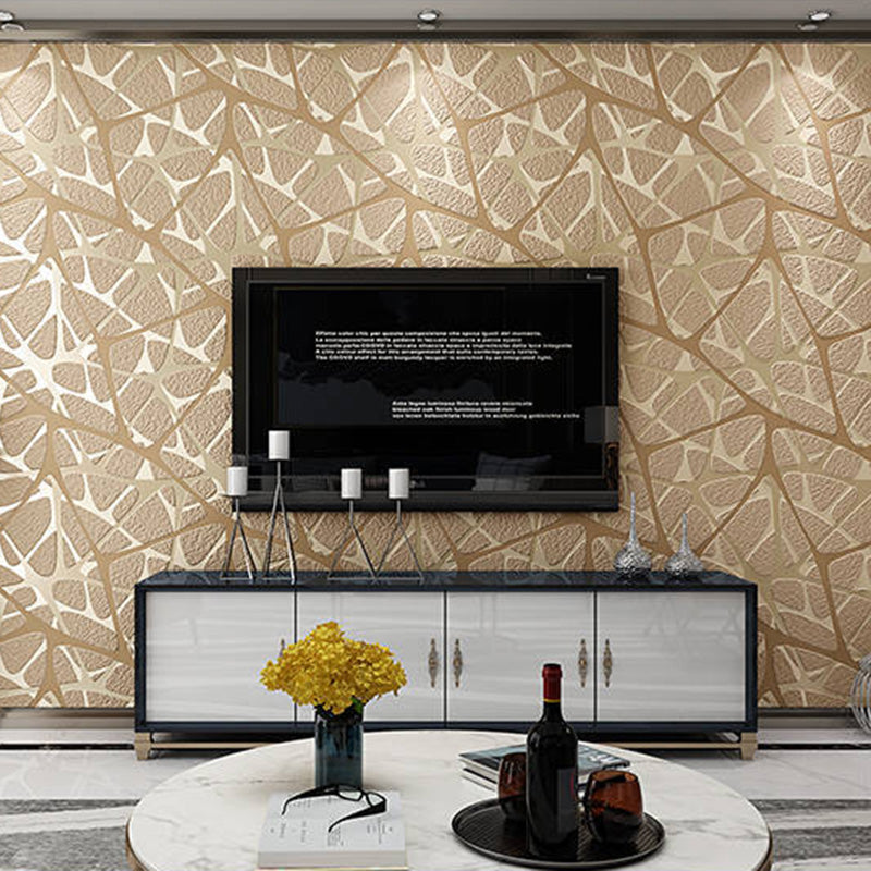 Color Block Wall Decor in Natural Color Living Room Flock Textured Wallpaper in Natural Color, 20.5"W x 31'L Yellow-Brown Clearhalo 'Modern wall decor' 'Modern' 'Wallpaper' Wall Decor' 1116521