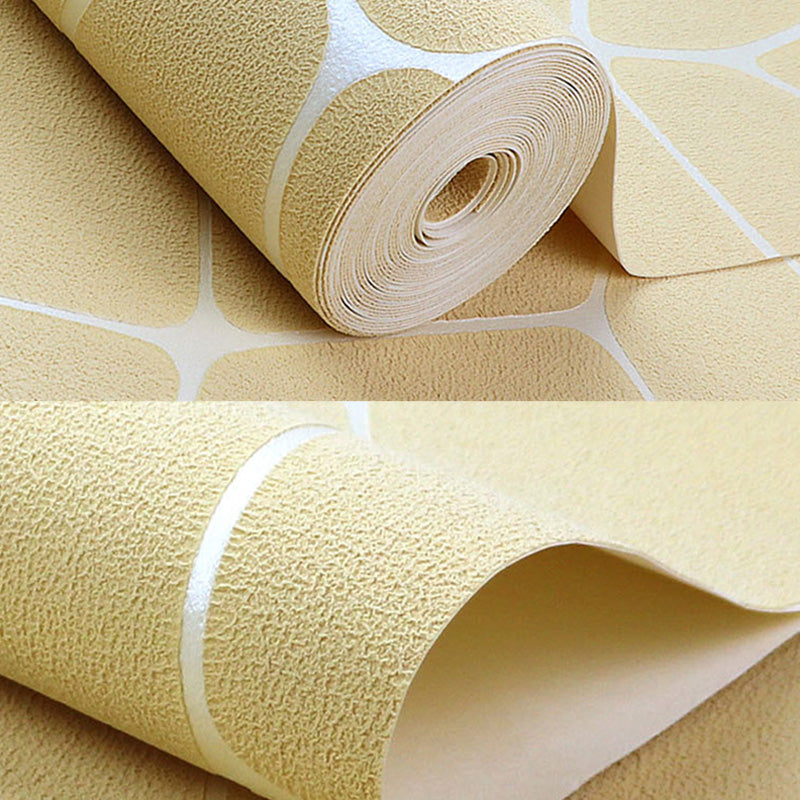 Neutral Color Nordic Wall Decor 20.5 in x 31 ft Geometries Flock Textured Wallpaper Roll for Guest Room Clearhalo 'Modern wall decor' 'Modern' 'Wallpaper' Wall Decor' 1116555