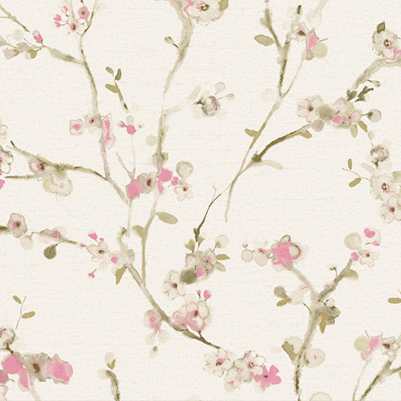Natural Color Blossoms Wall Decor Moisture-Resistant Wallpaper Roll for Dining Room Clearhalo 'Country wall decor' 'Rustic' 'Wallpaper' Wall Decor' 1116596
