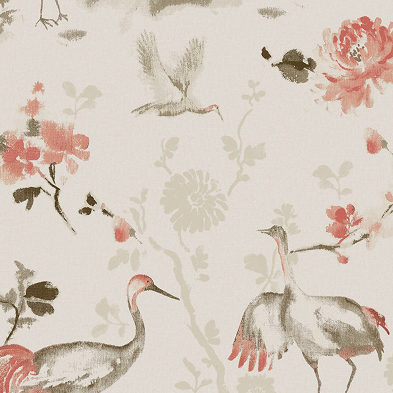 Rural Bird and Flower Wallpaper Roll for Home, 33' x 20.5" Wall Covering in Natural Color Clearhalo 'Country wall decor' 'Rustic' 'Wallpaper' Wall Decor' 1116628