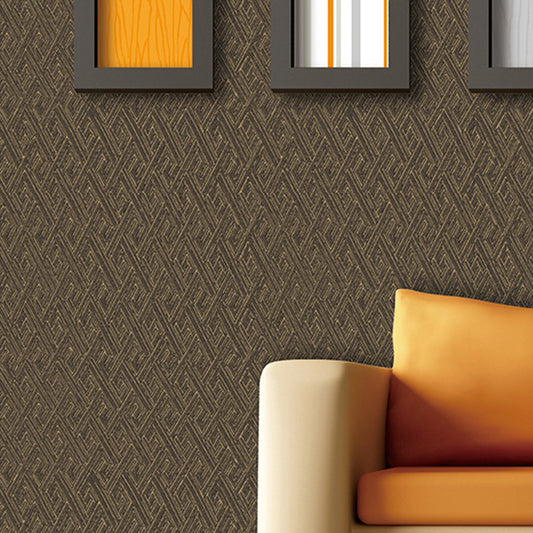 Color Block Wallpaper Roll in Neutral Color Non-Woven Material Wall Covering for Bedroom, 33' x 20.5" Coffee Clearhalo 'Modern wall decor' 'Modern' 'Wallpaper' Wall Decor' 1116730