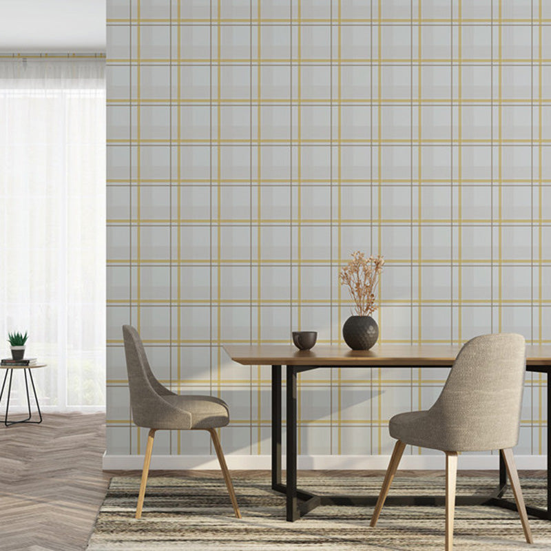 Light Color Chequer Wall Covering Stain-Resistant Wallpaper Roll for Guest Room Decoration Cream Gray Clearhalo 'Modern wall decor' 'Modern' 'Wallpaper' Wall Decor' 1116745