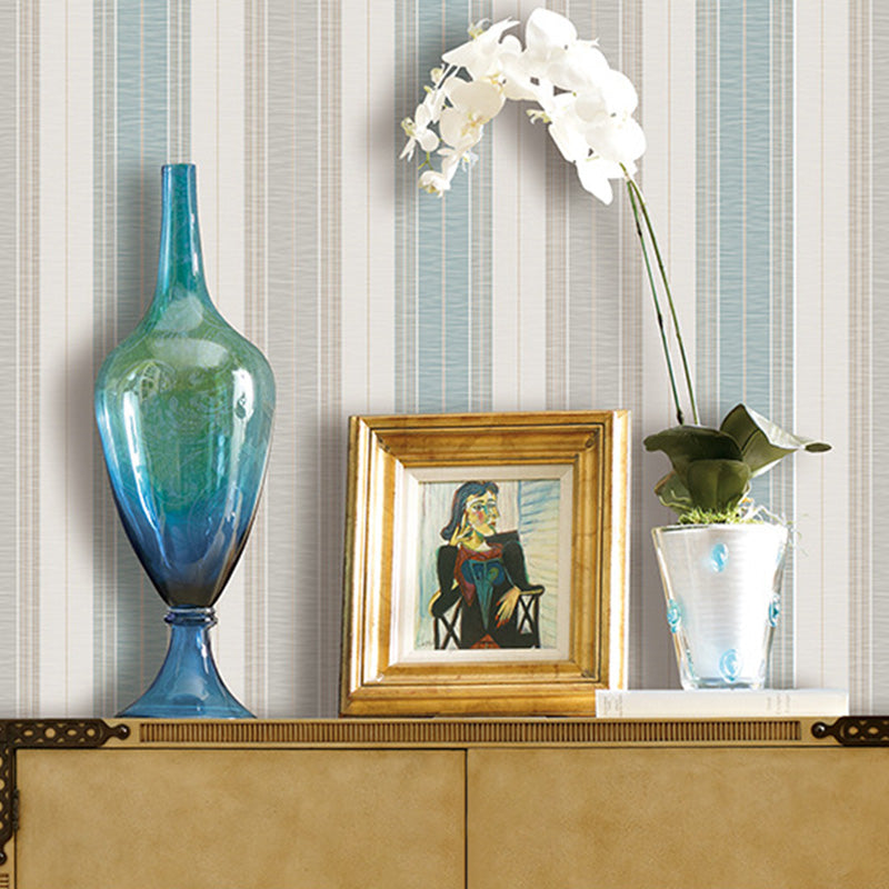 Vertical Stripe Wall Decor Non-Woven Fabric Wallpaper for Living Room, 20.5"W x 33'L Blue Clearhalo 'Modern wall decor' 'Modern' 'Wallpaper' Wall Decor' 1116765