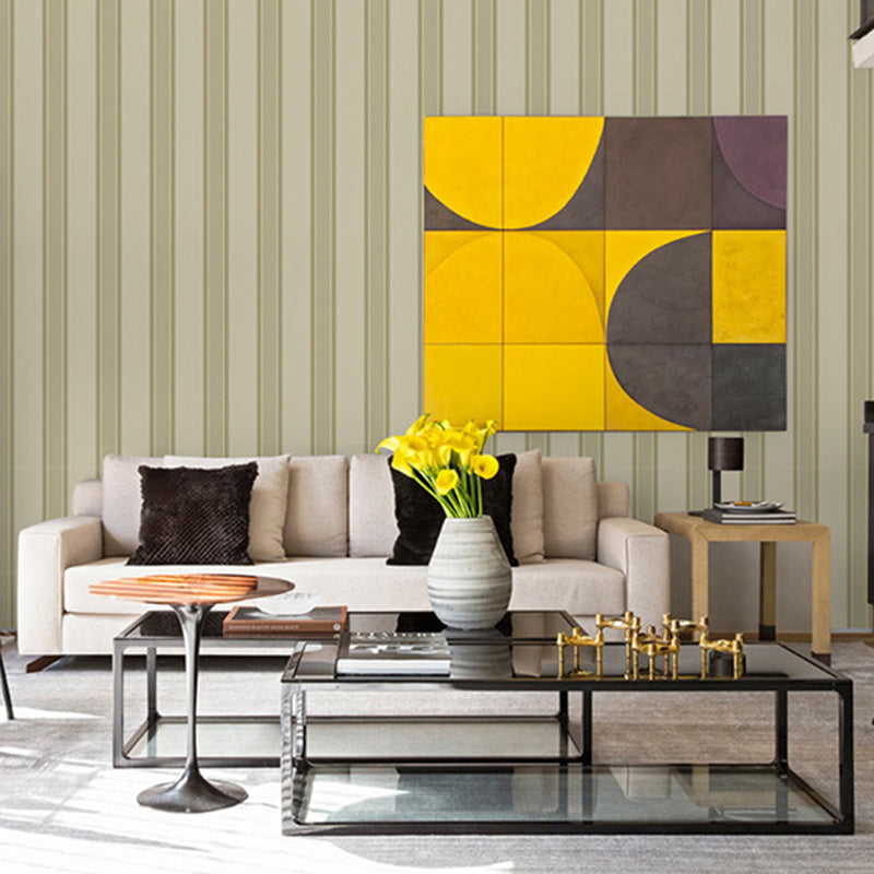 Vertical Stripe Wallpaper Roll for Bedroom Decor 33' x 20.5" Wall Covering in Natural Color, Stain-Resistant Gray-Coffee Clearhalo 'Modern wall decor' 'Modern' 'Wallpaper' Wall Decor' 1116792