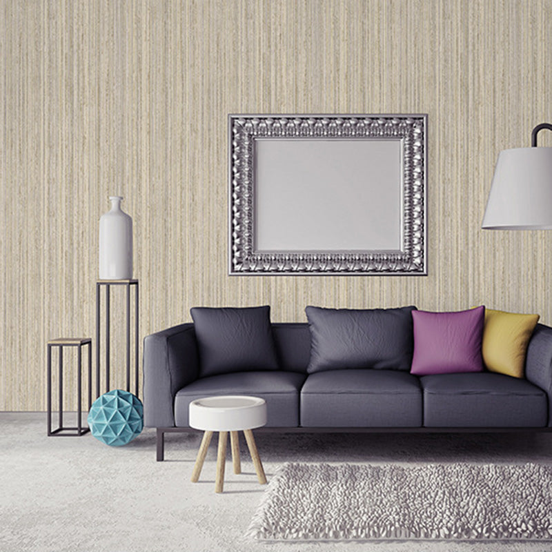 Vertical Stripe Wallpaper for Living Room Decoration in Natural Color, 20.5 in x 33 ft, Non-Pasted Coffee Clearhalo 'Modern wall decor' 'Modern' 'Wallpaper' Wall Decor' 1116820