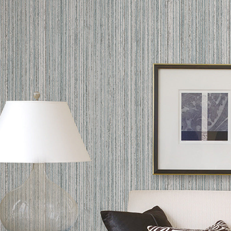 Water-Resistant Latitudinal Stripe Wallpaper Non-Woven Fabric Modern Wall Covering for Dining Room Aqua Clearhalo 'Modern wall decor' 'Modern' 'Wallpaper' Wall Decor' 1116838