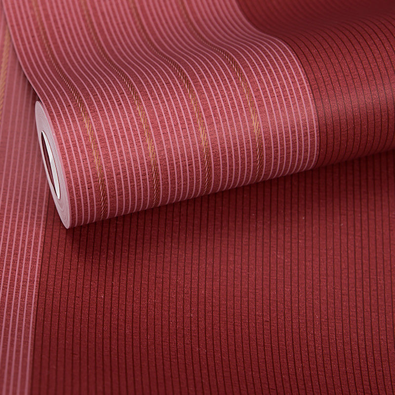Postmodern Wallpaper Roll in Neutral Color Vertical Stripe Wall Covering for Bedroom, 20.5"W x 33'L Red Clearhalo 'Modern wall decor' 'Modern' 'Wallpaper' Wall Decor' 1116850