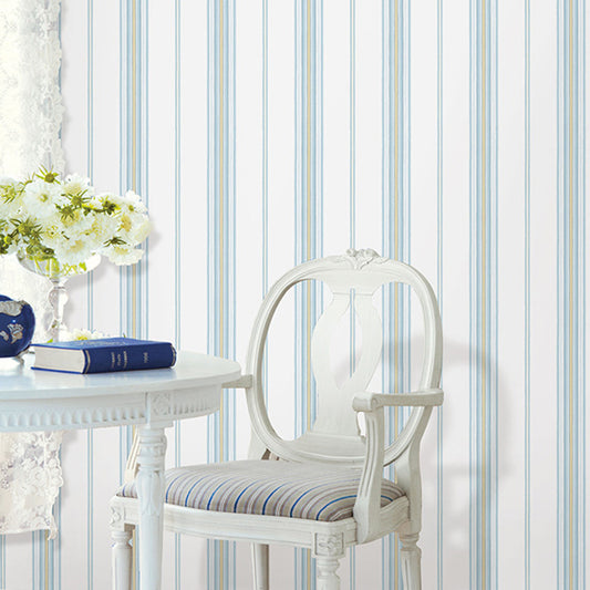 Stain-Resistant Vertical Stripes Wall Covering 20.5" by 33' Minimalist Wallpaper for Home Decoration Light Blue Clearhalo 'Modern wall decor' 'Modern' 'Wallpaper' Wall Decor' 1116866
