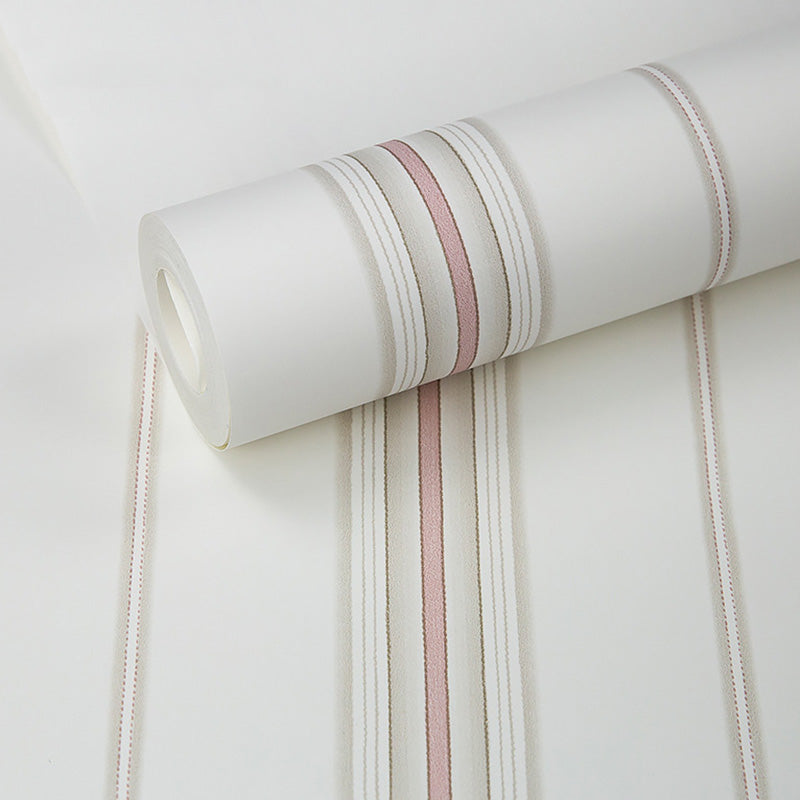 Stain-Resistant Vertical Stripes Wall Covering 20.5" by 33' Minimalist Wallpaper for Home Decoration Pink Clearhalo 'Modern wall decor' 'Modern' 'Wallpaper' Wall Decor' 1116875