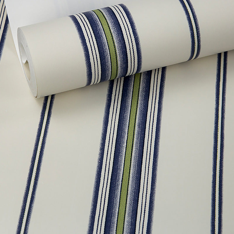 Stain-Resistant Vertical Stripes Wall Covering 20.5" by 33' Minimalist Wallpaper for Home Decoration Blue Clearhalo 'Modern wall decor' 'Modern' 'Wallpaper' Wall Decor' 1116877