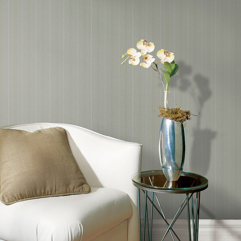 Latitudinal Stripes Wallpaper for Living Room Decor Contemporary Wall Covering, 20.5"W x 33'L Gray-Green Clearhalo 'Modern wall decor' 'Modern' 'Wallpaper' Wall Decor' 1116879