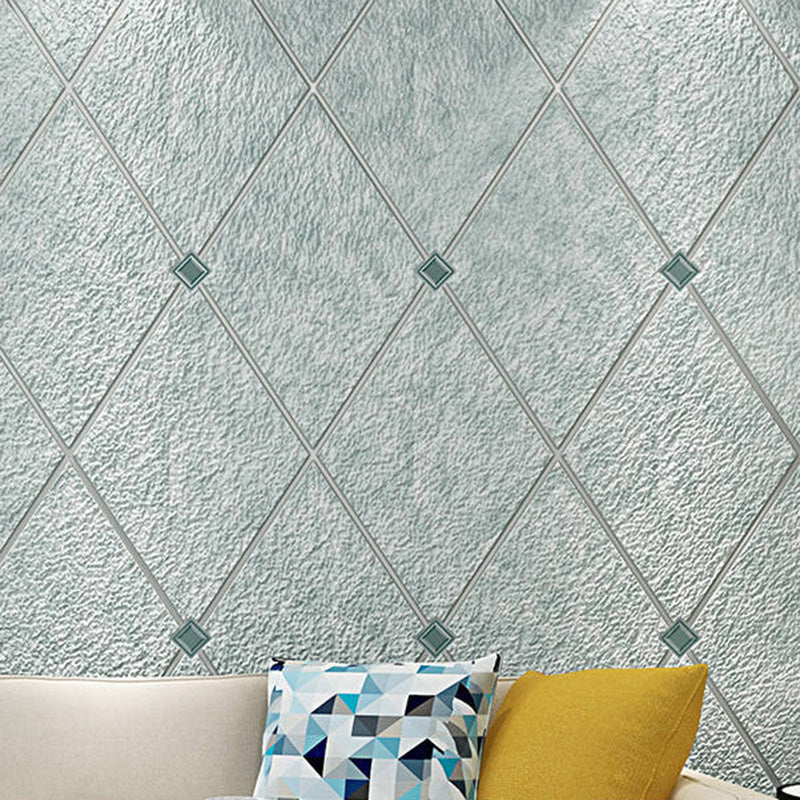 Moisture-Resistant Harlequin Wall Covering 20.5"W x 31'L Nordic Flock Wallpaper Roll for Guest Room Decor Light Blue Clearhalo 'Modern wall decor' 'Modern' 'Wallpaper' Wall Decor' 1118021