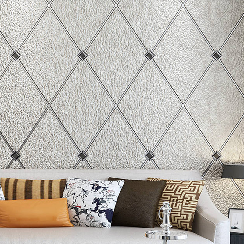 Moisture-Resistant Harlequin Wall Covering 20.5"W x 31'L Nordic Flock Wallpaper Roll for Guest Room Decor Light Gray Clearhalo 'Modern wall decor' 'Modern' 'Wallpaper' Wall Decor' 1118024