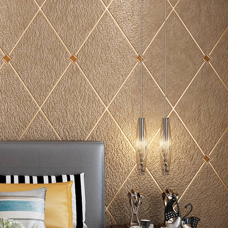 Moisture-Resistant Harlequin Wall Covering 20.5"W x 31'L Nordic Flock Wallpaper Roll for Guest Room Decor Dark Brown Clearhalo 'Modern wall decor' 'Modern' 'Wallpaper' Wall Decor' 1118030